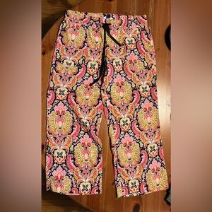 Lesley Evers Drawstring Pants Rayon/Linen Size Medium